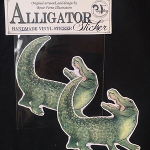 Alligator sticker, handmade vinyl sticker, laptop sticker, water bottle sticker, animal lover, gator sticker, crocodile sticker