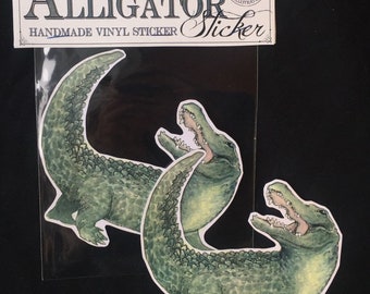 Alligator sticker, handmade vinyl sticker, laptop sticker, water bottle sticker, animal lover, gator sticker, crocodile sticker