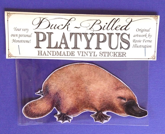 Platypus Sticker - vinyl bumper laptop macbook sticker with cute quirky original Australia duck billed platypus sticker bomb sticker pack