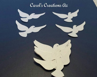 15 Dove Die Cuts / Wedding Dove Die Cuts / Dove Scrapbook / Dove In Flight Die Cuts / Bird Die Cuts / Bird in Flight Die Cuts / ANY COLOR