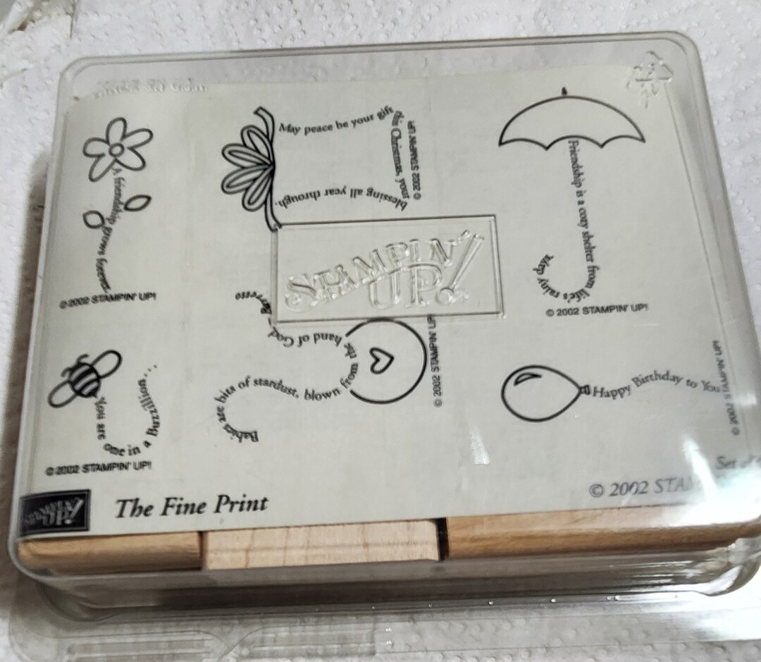 Stampin up Stamp Set / Retired Stampin up / 2002 the Fine Print / Wood