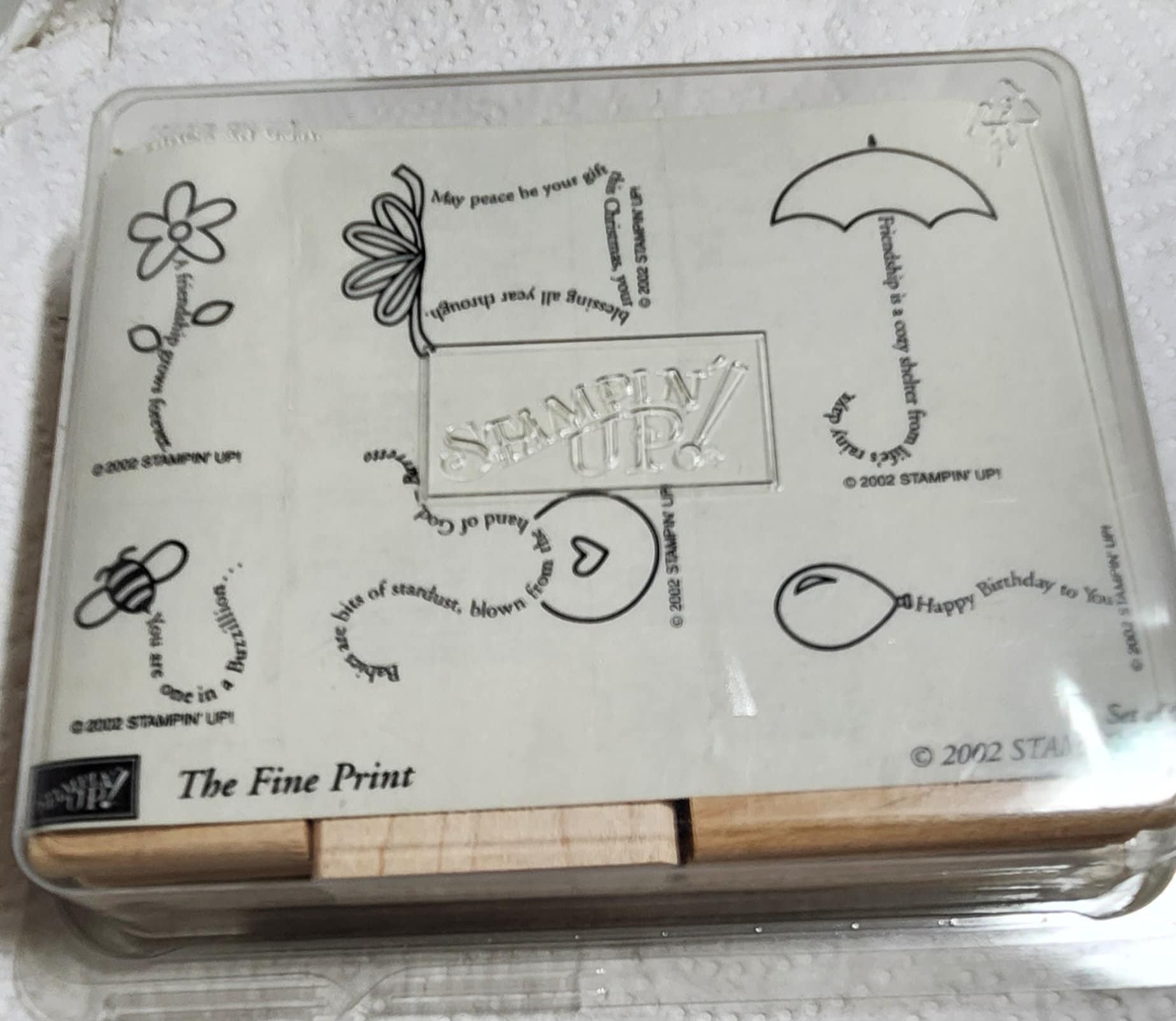 Stampin up Stamp Set / Retired Stampin up / 2002 the Fine Print / Wood ...