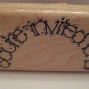 D.O.T.S. Rubber Stamp You&#39;re Invited / Rubber Stamps / Craft Supplies / Card Making / Scrapbooking / You&#39;re Invited Stamp