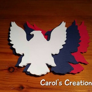 12 Eagle Die Cuts / Red, White, and Blue Eagles / Patriotic Die Cuts / Military Die Cuts