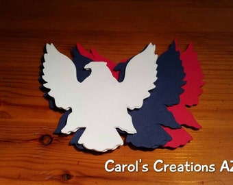 12 Eagle Die Cuts / Red, White, and Blue Eagles / Patriotic Die Cuts / Military Die Cuts