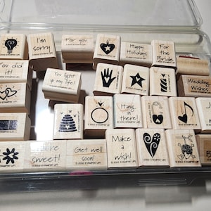 Stampin Up Stamp Set / Mini Mates Stamp Set / Wooden Stamps / Rubber Stamps / Card Making  / Craft Stamps / Craft Supplies / Scrapbooking