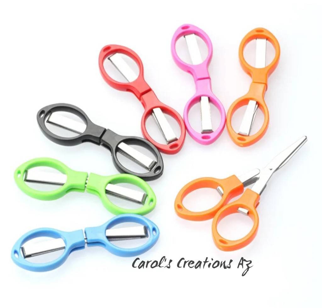  Leriton 12 Sets Mini Folding Scissors with Retractable Badge  Reels Small Portable Foldable Scissors Badge Reel Clips Holder Stainless  Steel Shear for Nurse Office Travel School Name Card : Arts, Crafts