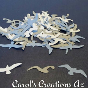 100 Seagull Confetti / Seagull Die Cuts / Beach Theme Confetti / Beach Wedding Confetti / Bird Confetti / Beach Scrapbook Die Cut  ANY COLOR