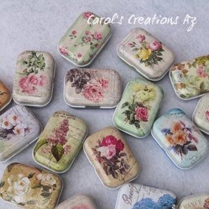 Diamond Painting Accessory Collector Tin / Needle Holder / Pill Tin/ Small Storage Tin / Wax Holder / Collector Tin / Flower Tin