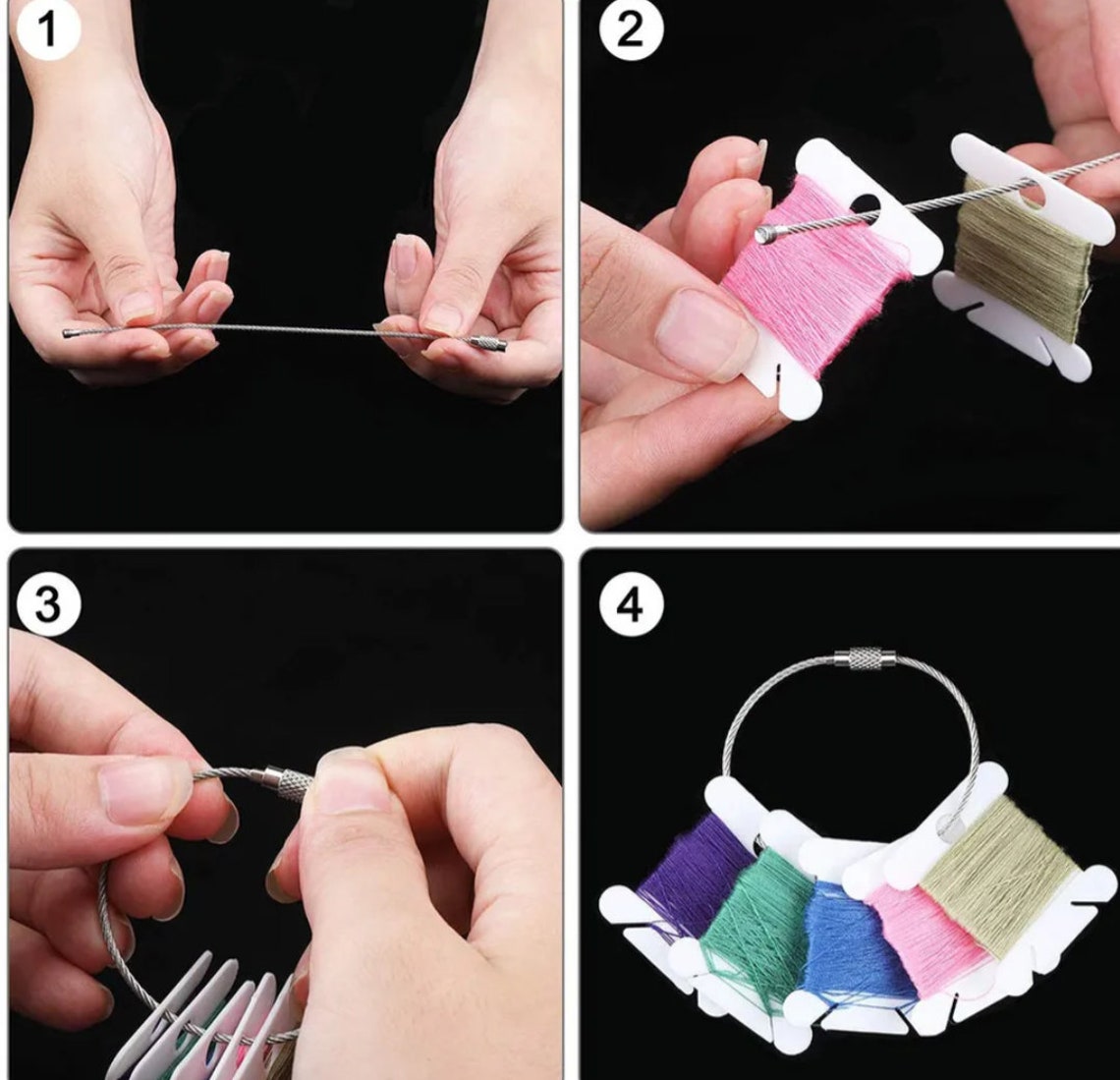 Metal Rings / Floss Organizer / Set of 5 Floss Ring Organizers/ Needle ...