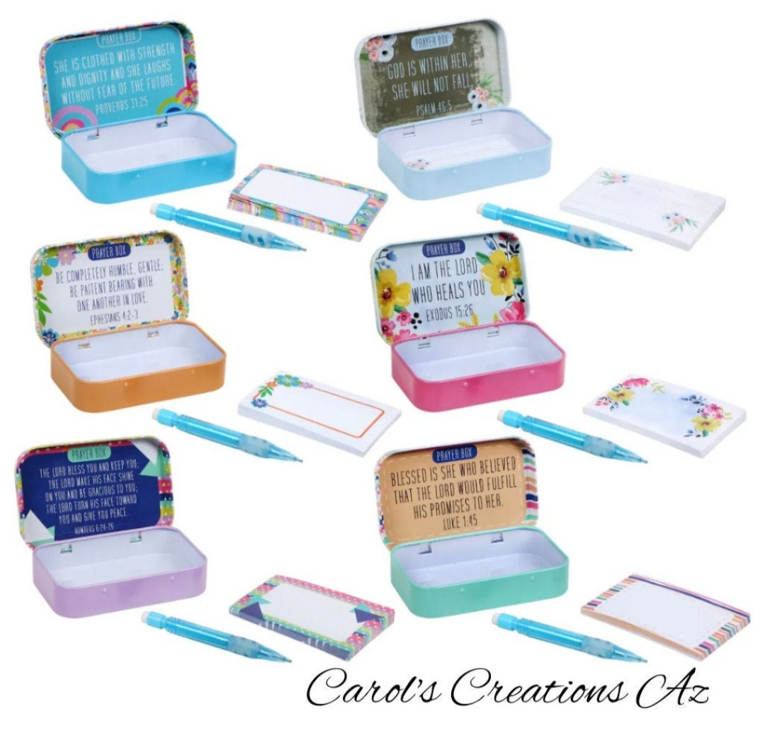 Prayer Tin / Hand Embellished Craft Tin Holder/ Notion Holder / Prayer ...