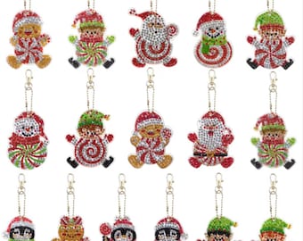 Diamond Painting Christmas  Craft Kit / DIY Key Chain Diamond Painting Kit / Craft Kit / Double Sided DIY Diamond Painting Kit