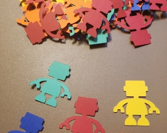 Robot Confetti / Robot Die Cut / Robot Table Spread / Robot Table Scatter / Scrapbooking / Card Making