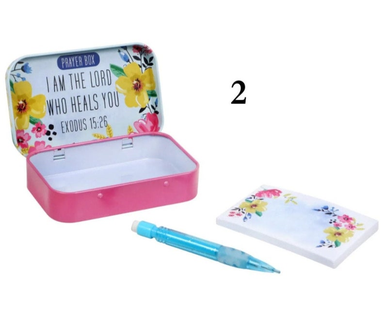 Prayer Tin / Hand Embellished Craft Tin Holder/ Notion Holder / Prayer Box / Craft Supply / Novelty Holder 2
