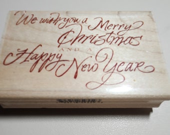 Christmas Stamp / Large Wood Stamp / Wood Stamp / Rubber Stamp / Craft Stamp / Craft Supplies  / Scrapbooking  / Card Making