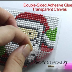 5 Pc Round Blank Diamond Painting Canvas Sticker / 3 1/2 x 3 1/2 Blank Sticky Canvas  / Diamond Painting Accessories