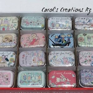 Diamond Painting Accessory Collector Tin / Needle Holder / Pill Tin / Small Storage Tin / Wax Holder / Collector Tin /Whimsical Tin