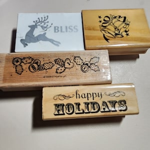 Rubber Stamp Bundle / Christmas Stamps / Wood Stamps / Rubber Stamp / Craft Stamps / Craft Supplies  / Scrapbooking  / Card Making