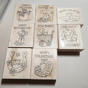 Stampin Up Stamp Set / Sweet and Simple Stamp Set / Wood Stamps  / Rubber Stamps / Scrapbooking  / Craft Stamps / Craft Supplies