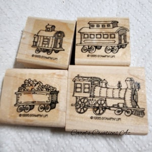 Stampin Up Stamp Set / Retired 1995 Stampin Up Stamp Set of 4 / Wood Stamp Set / Card Making / Scrapbooking / Wooden Stamps  / Rubber Stamps