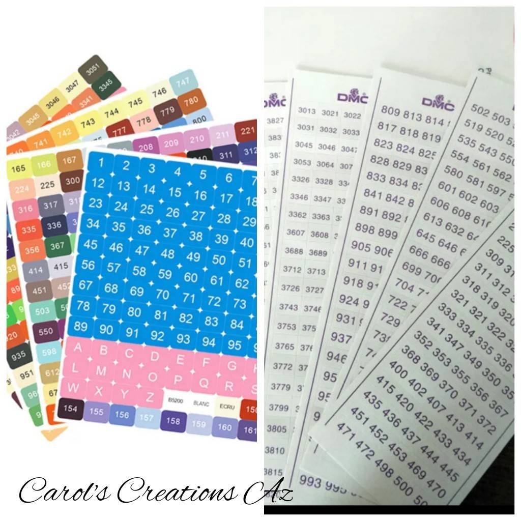  Color Number Stickers, Diamond Dot Number Stickers