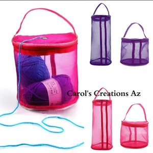 Mesh Hollow Crochet Bag / Crochet Accessories / Knitting Bag / Portable Crochet and Knitting Bag / Knitting Accessories  / Sewing Accessorie