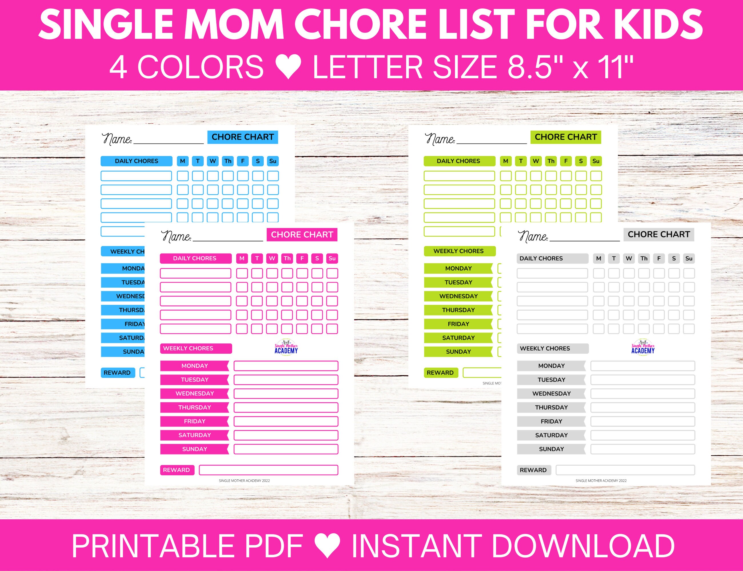Single Mom Chore List for Kids - Etsy