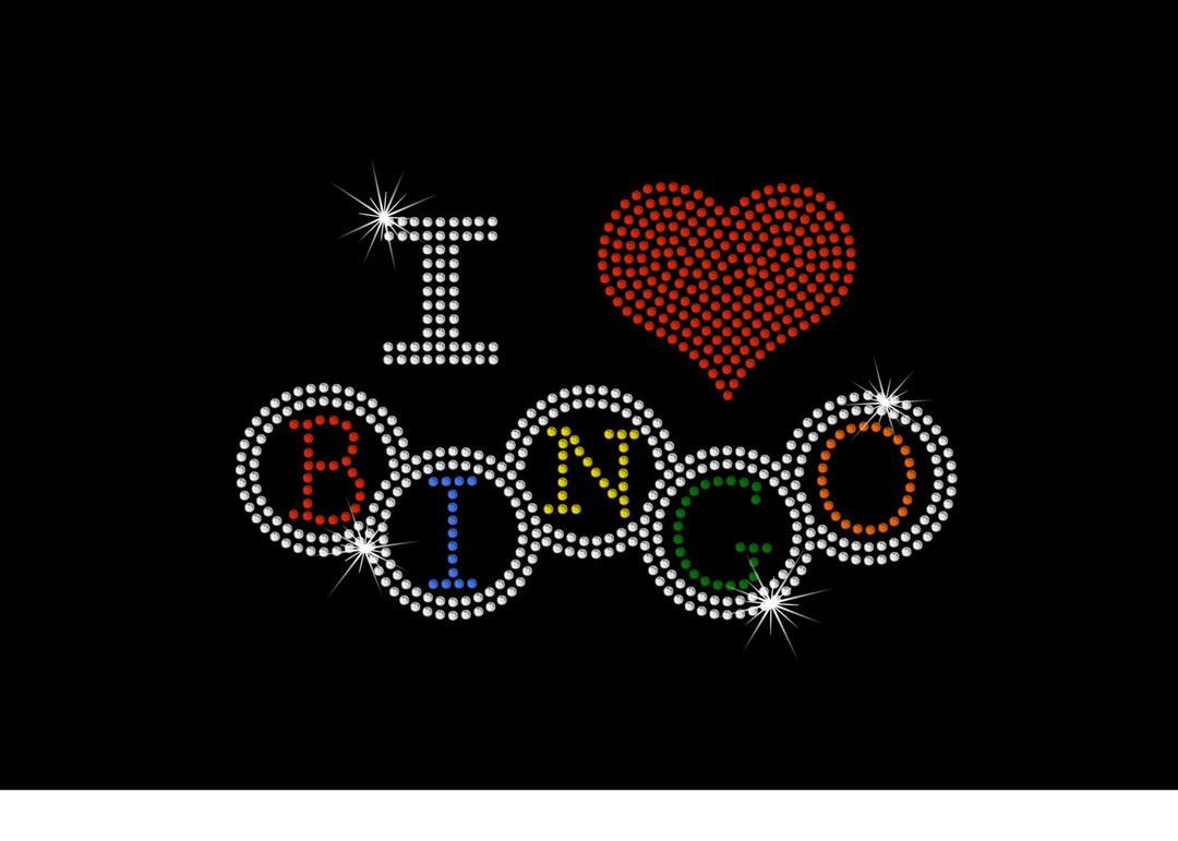I Love Bingo Hotfix Rhinestone Bling Iron on Heat Tshirt Transfer - Etsy