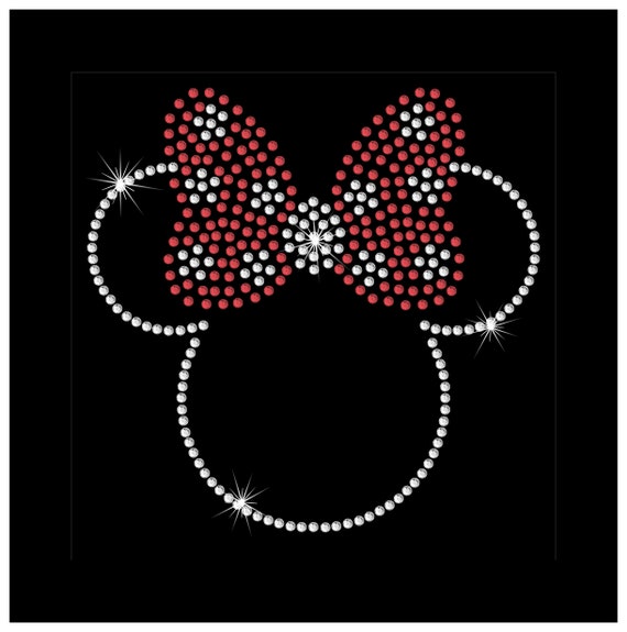/"Minnie Mouse/" CUTE Bling Iron-on Rhinestone Transfer Decal