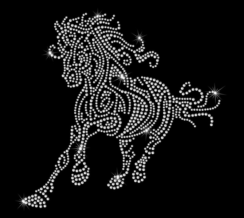 Horse Large Hotfix Rhinestone Bling Iron on Heat Transfer Etsy