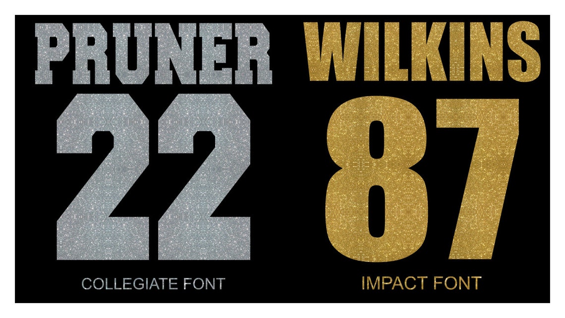 Custom Jersey Name and Number Iron on Vinyl or Glitter Vinyl Etsy