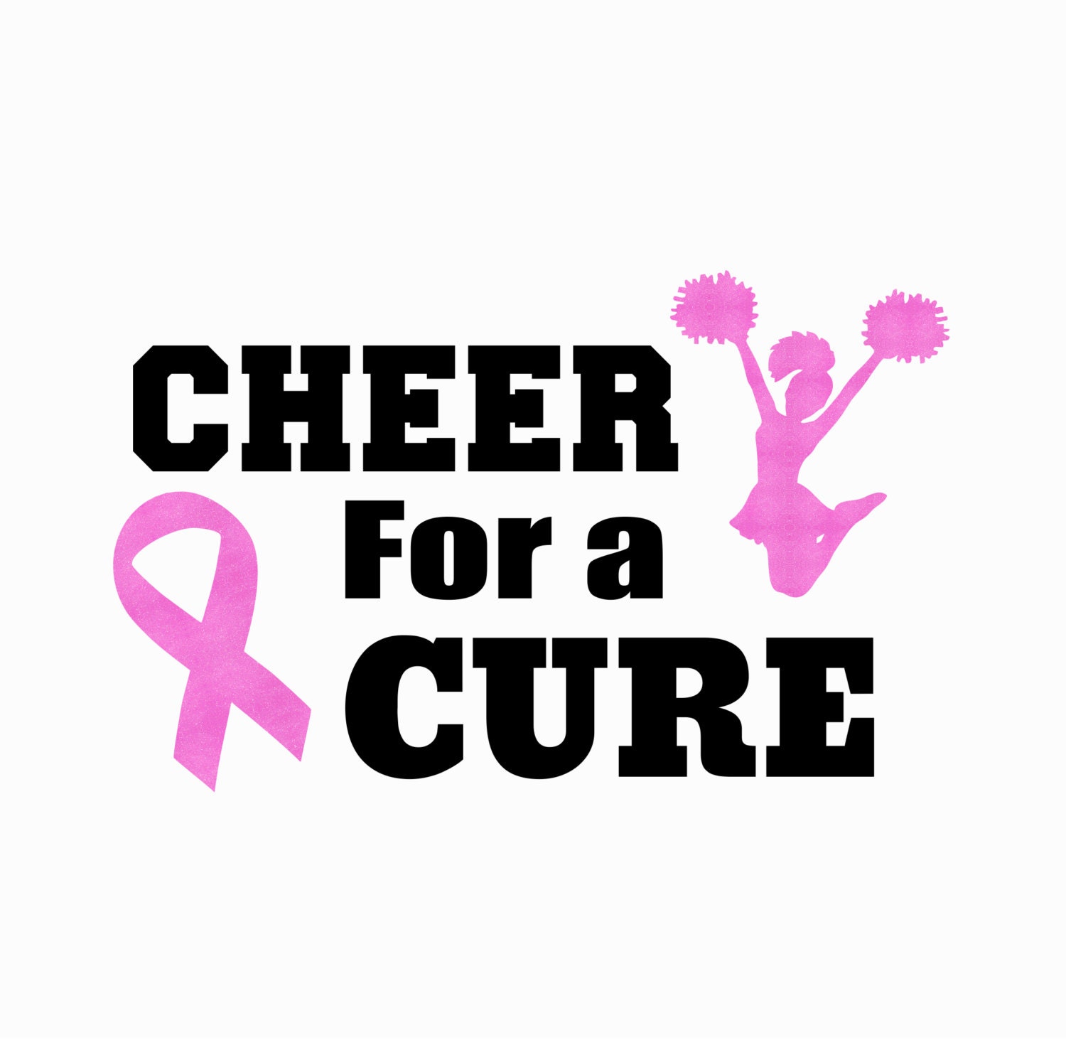 Custom Cheer for A Cure Cheerleader Breast Cancer Awareness Etsy