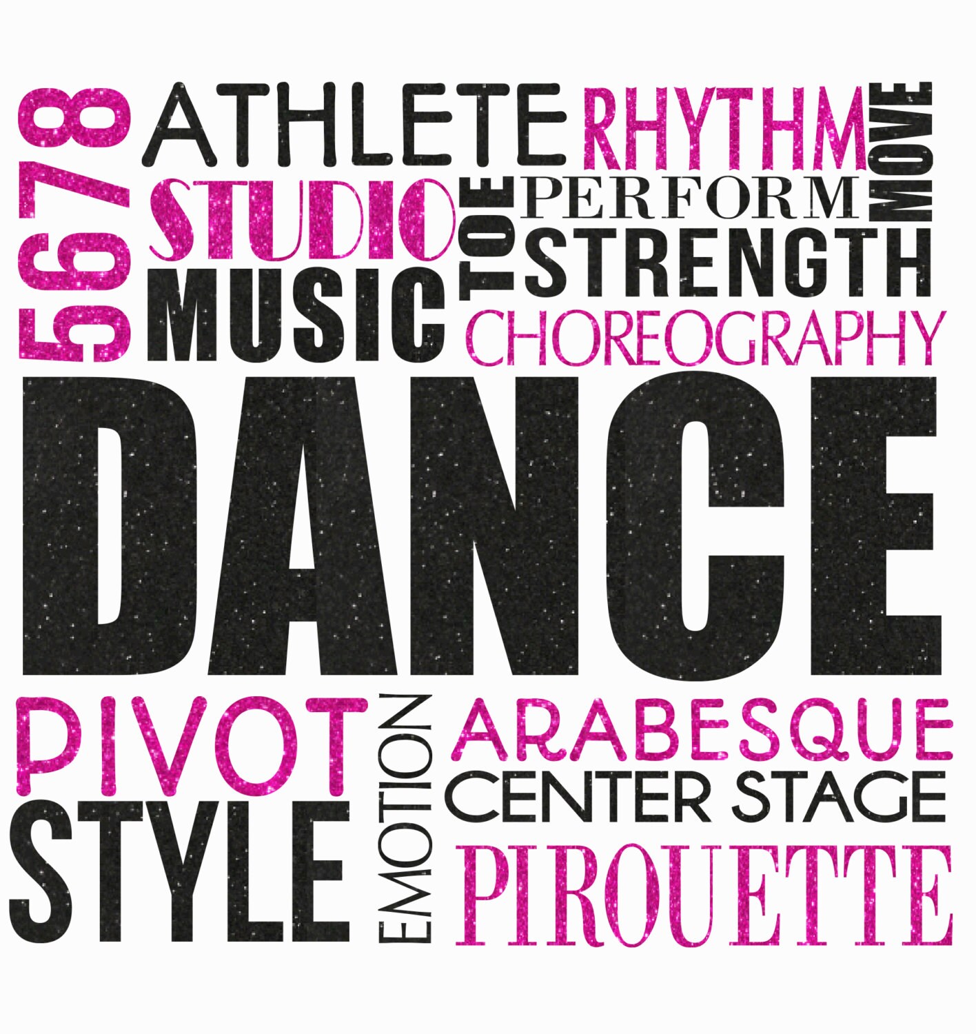 Custom Dance Words Terms Subway Art Phrases Team Name Glitter Etsy