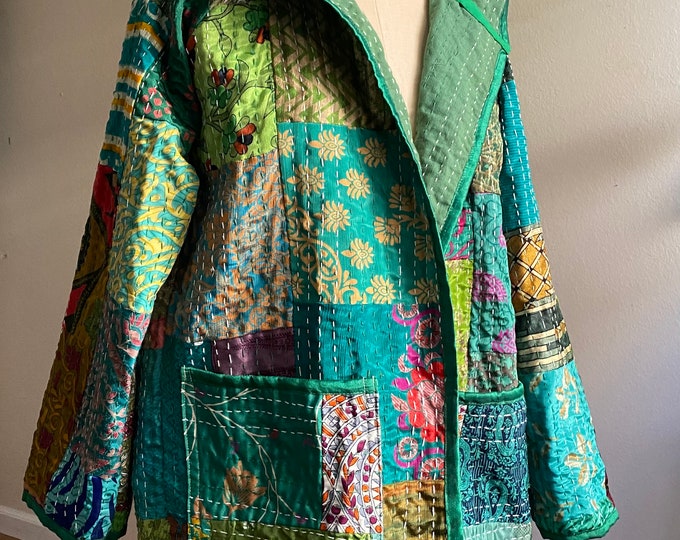 Quilt Coat PDF Pattern, Upcycled Jacket, Sizes XS-XXL