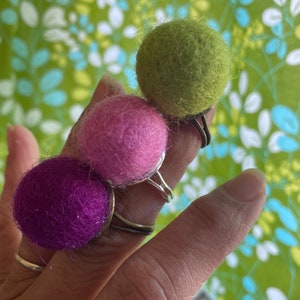 Wool, Pincushion Ring, Gift for Sewer, Quilter