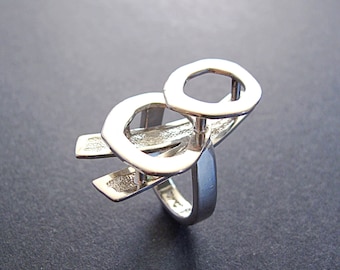 GIERTTA Brutalist silver ring - Brutalist Sterling Silver Ring by Claës Giertta of Sweden