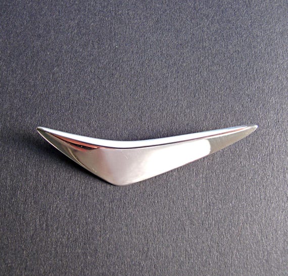 HANS HANSEN Silver Brooch - Danish Modernist Silver Brooch by Hans Hansen
