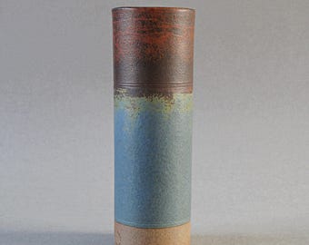 ROBIN WELCH Studio Pottery  Vase - Stoneware Cylindrical Ceramic Vase 1960s