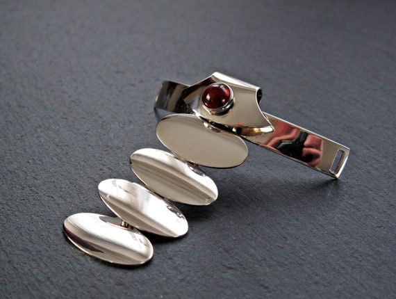 N E FROM Collar Pendant - Modernist Silver Neckti… - image 1