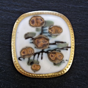ROYAL COPENHAGEN Porcelain Pendant - 925s Silver Gilt and Porcelain Pendant by Royal Copenhagen of Denmark, Nils Thorsson