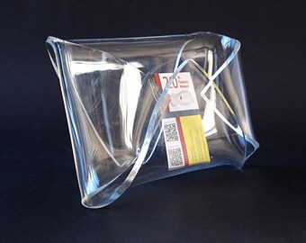 Clear Lucite Envelope Letter Holder - 1970s Retro Lucite Desk Tidy Envelope