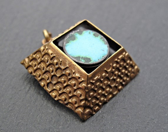 PENTTI SARPANEVA Pendant Necklace – Bronze Brutalist Pendant