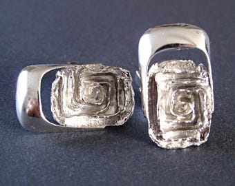 RELO Silver Brutalist Cufflinks - Brutalist 935 Silver Cuff Links by RELO