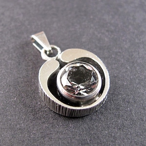 STEN and LAINE Silver Pendant – Karl Laine Silver and Crystal Pendant - Finnish Finland