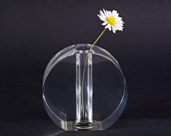 FELICEANTONIO BOTTA  Lucite Vase - Clear Lucite Soliflore Vase by Felice Antonio Botta of Italy