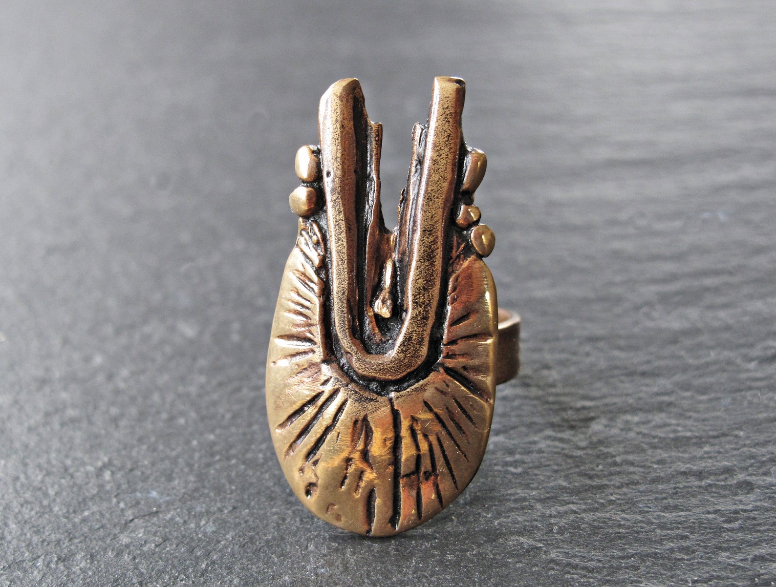 HARRIE LENFERINK Bronze Ring Brutalist Bronze Ring by Harria Etsy UK