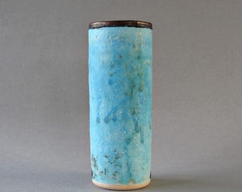 JUDITH SWANNELL Studio Pottery Vase Turquoise Glaze