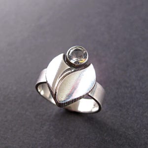 STEN and LAINE Silver Ring – Karl Laine Silver and Crystal Ring - Finnish Finland