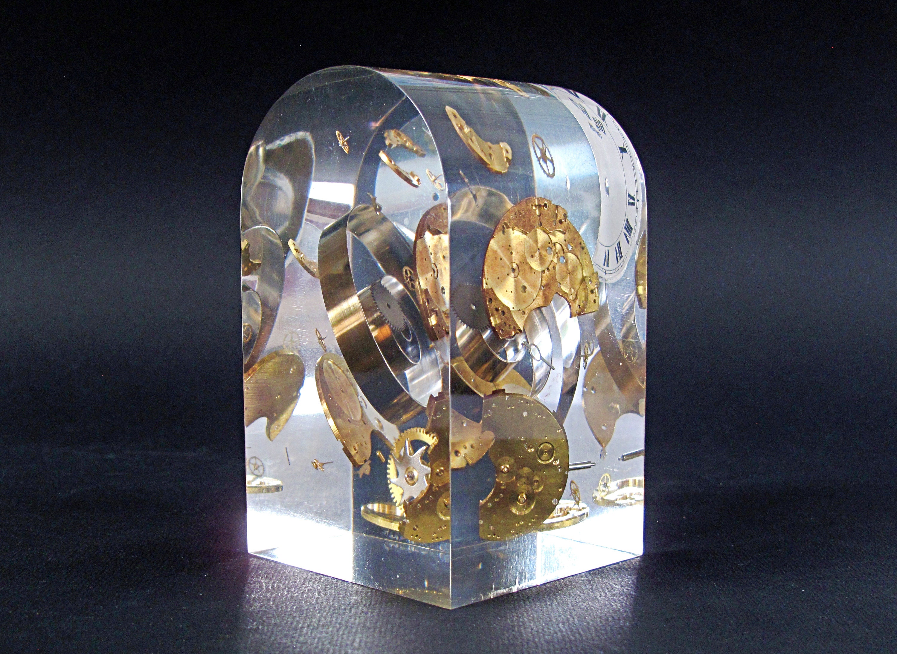 Resin Inclusion With Exploded Clock Movement - Acrylic / Lucite ...
