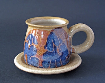 DIANA WORTHY Cup and Saucer for Crich Pottery - Crich Pottery Cup and Saucer by Diana Worthy